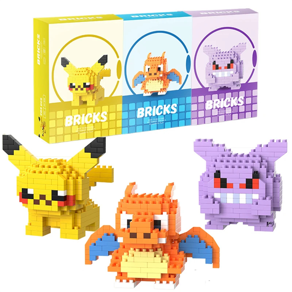 Model Kit Pokemon - Klocki Mikro Pokemon Pikachu Dragonite Gengar
