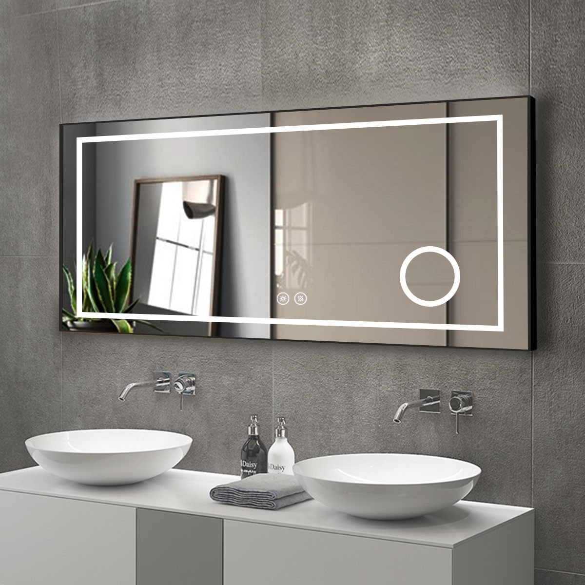 Magnifier With Light - Lusterka łazienkowe montowane na ścianie o