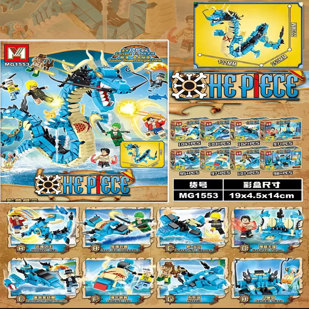 Model Kit Dragon - 8w1 Klocki Konstrukcyjne One Piece Niebieski
