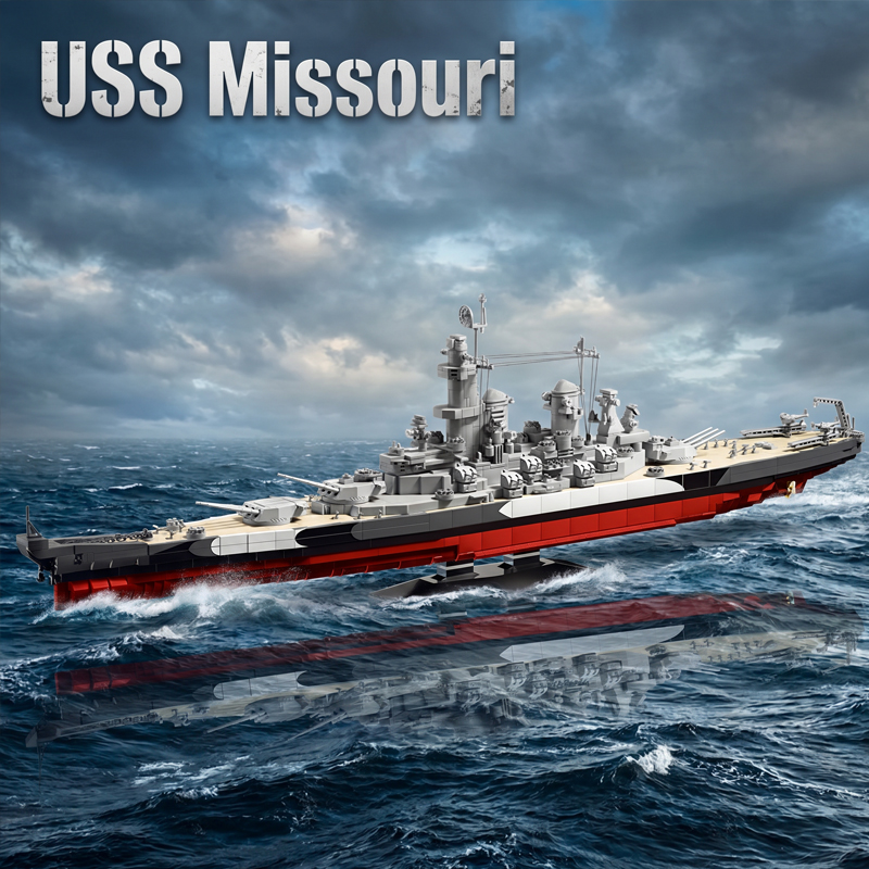 Model Kit Uss Missouri - Zestaw Klocków Konstrukcyjnych Okrętu Wojennego USS